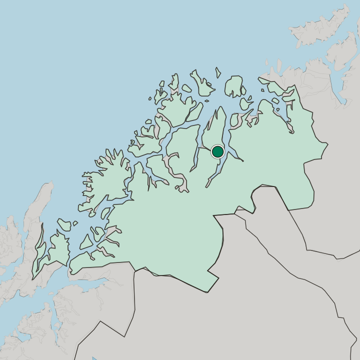 Map showing Lyngseidet — In Troms