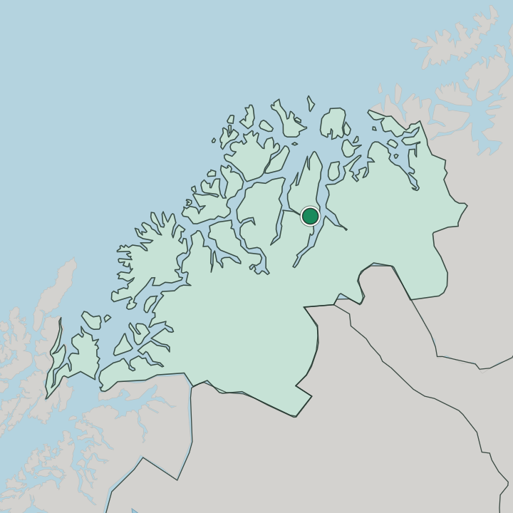 Map showing Lyngseidet — In Troms