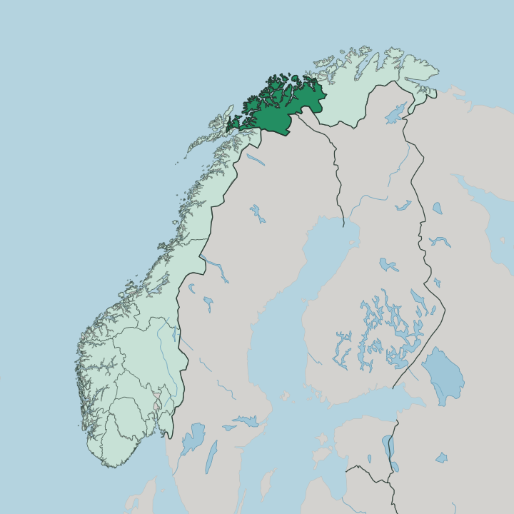 Map showing Troms — In Norway