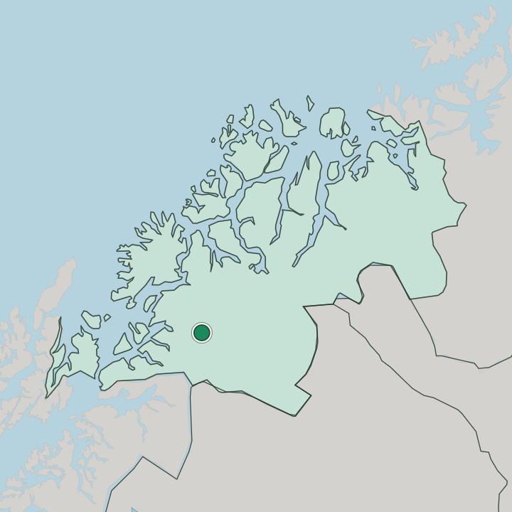Map showing Setermoen — In Troms
