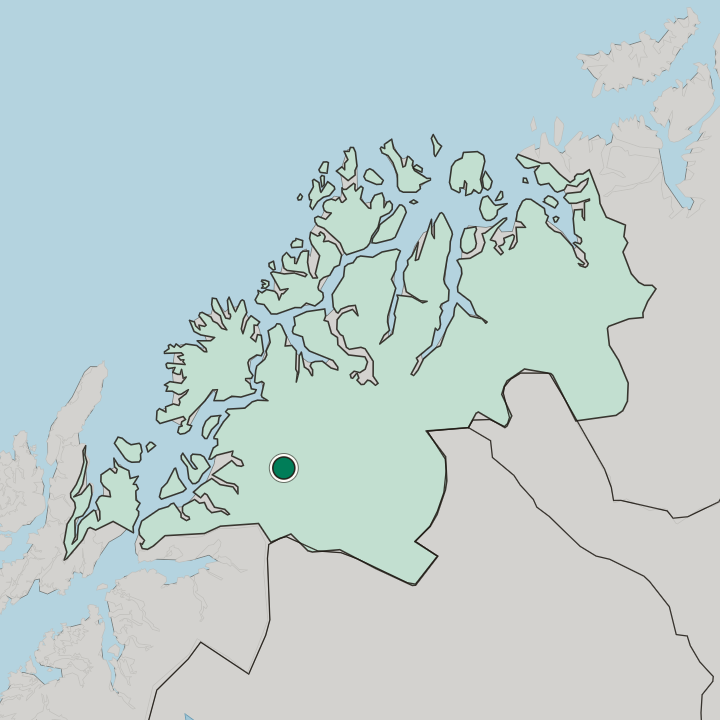 Map showing Setermoen — In Troms