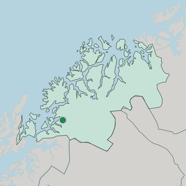 Map showing Sjøvegan — In Troms