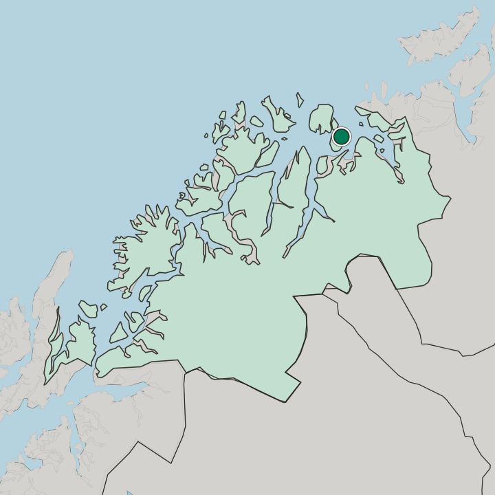 Map showing Skjervøy — In Troms