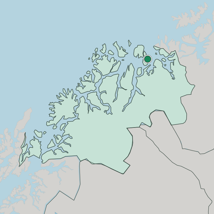 Map showing Skjervøy — In Troms