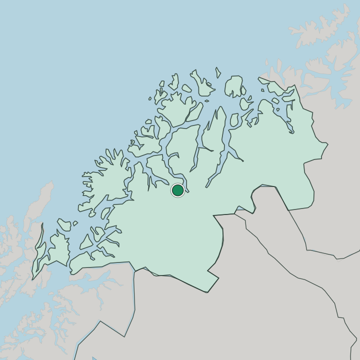 Map showing Storsteinnes — In Troms