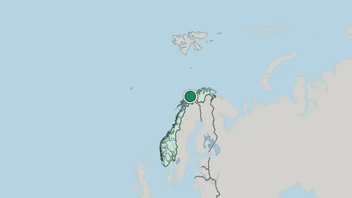 Map of Tromsø in Norway
