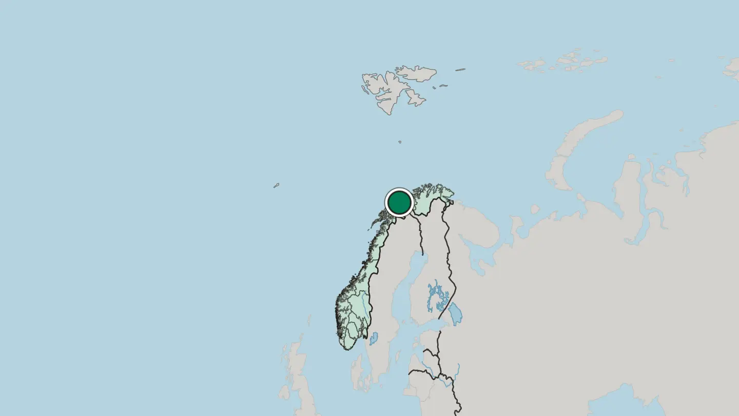 Map of Tromsø in Norway