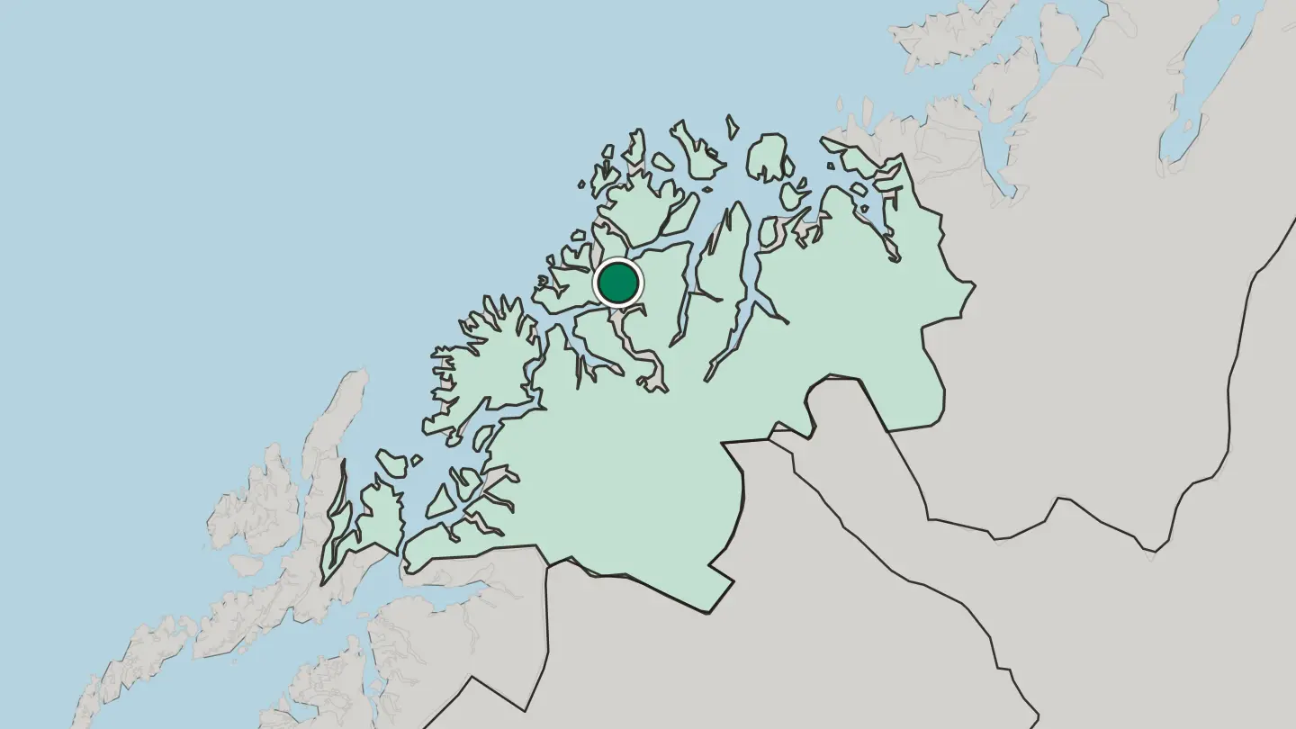 Map of Tromsø in Norway