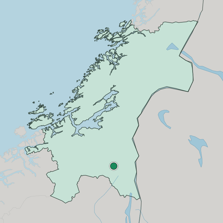 Map showing Ålen — In Trøndelag