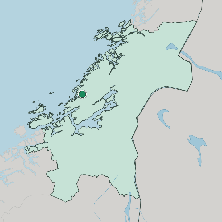 Map showing Årnes — In Trøndelag