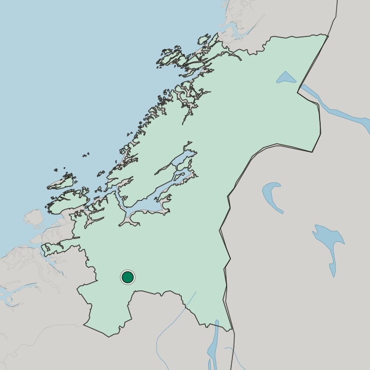 Map showing Berkåk — In Trøndelag