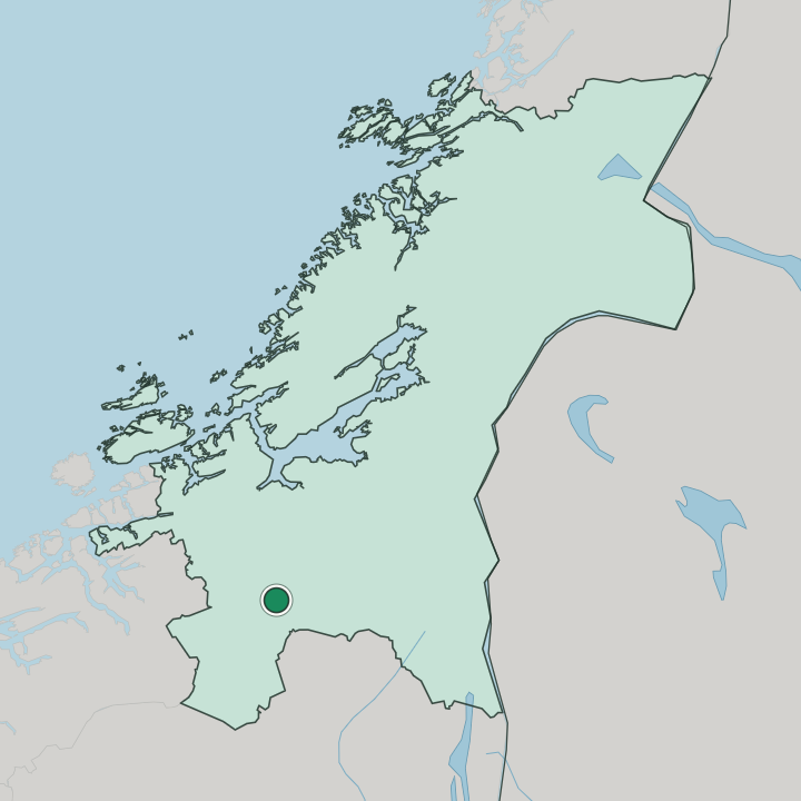 Map showing Berkåk — In Trøndelag