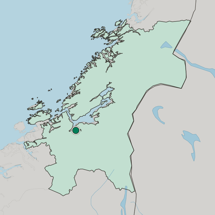 Map showing Børsa — In Trøndelag