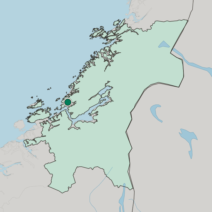 Map showing Botngård — In Trøndelag