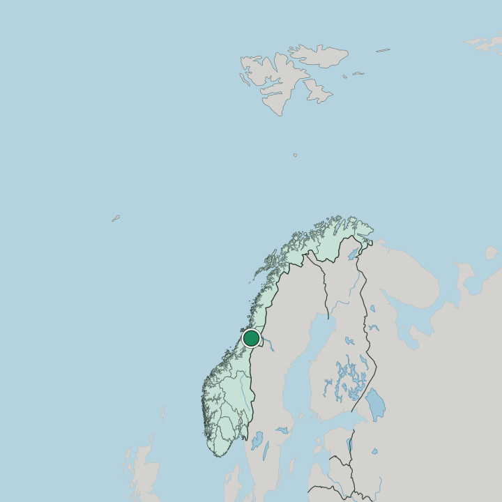 Map showing Grong — In Norway