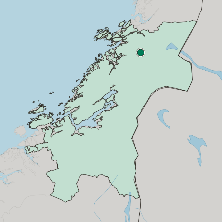 Map showing Høylandet — In Trøndelag