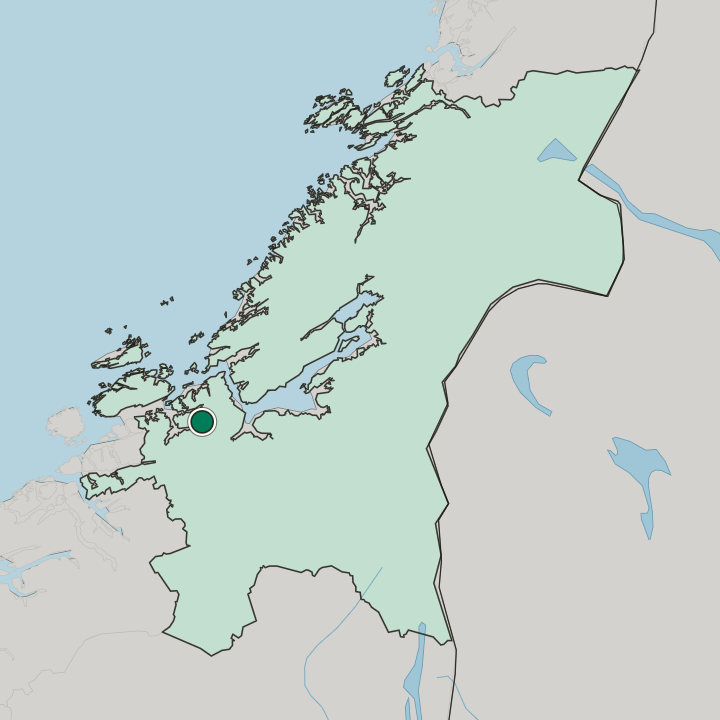 Map showing Krokstadøra — In Trøndelag