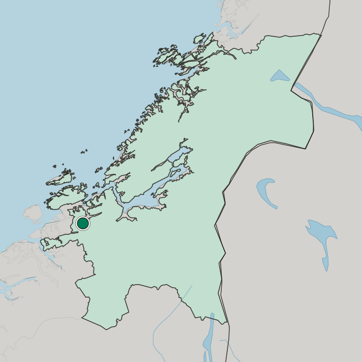Map showing Kyrksæterøra — In Trøndelag
