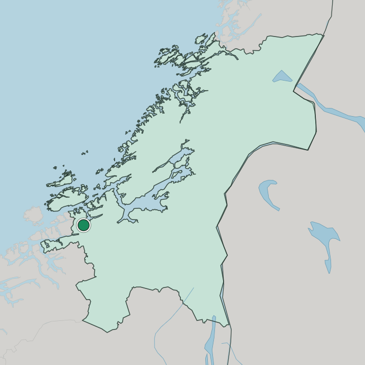 Map showing Kyrksæterøra — In Trøndelag