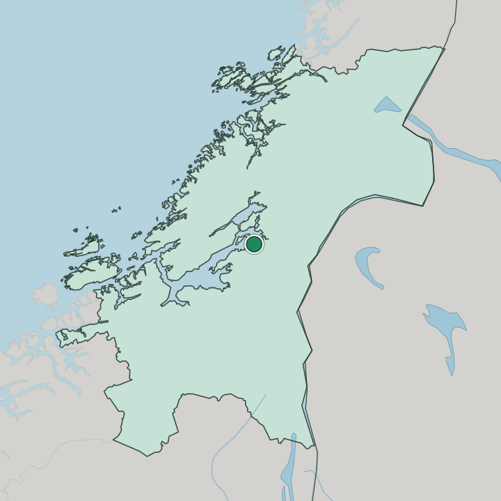 Map showing Levanger — In Trøndelag