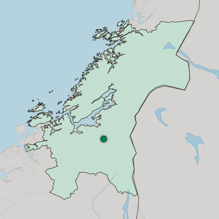 Map showing Mebonden — In Trøndelag