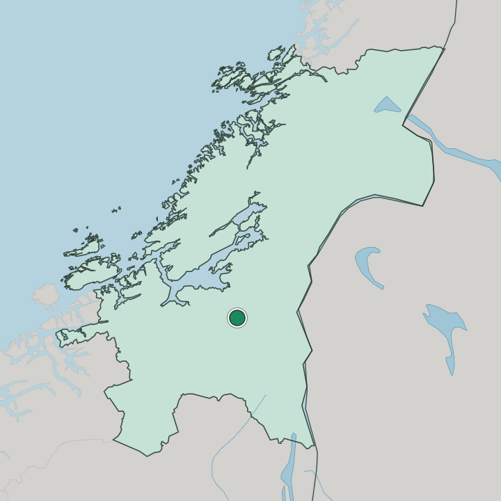 Map showing Mebonden — In Trøndelag