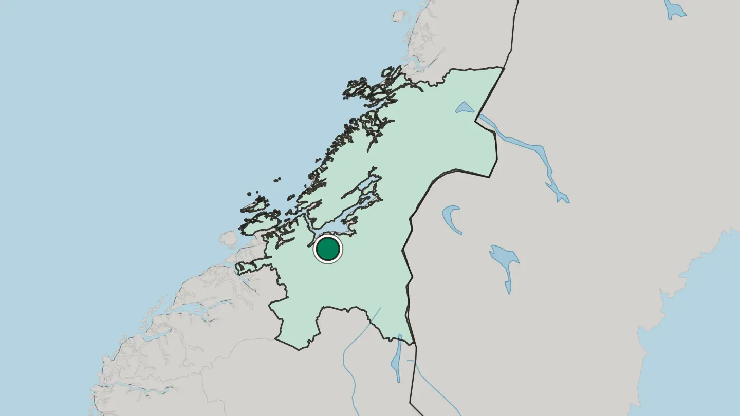 Map of Melhus in Norway