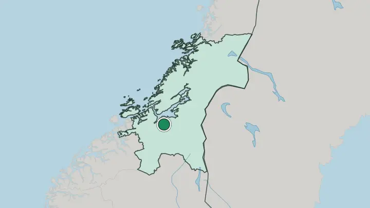 Map of Melhus in Norway