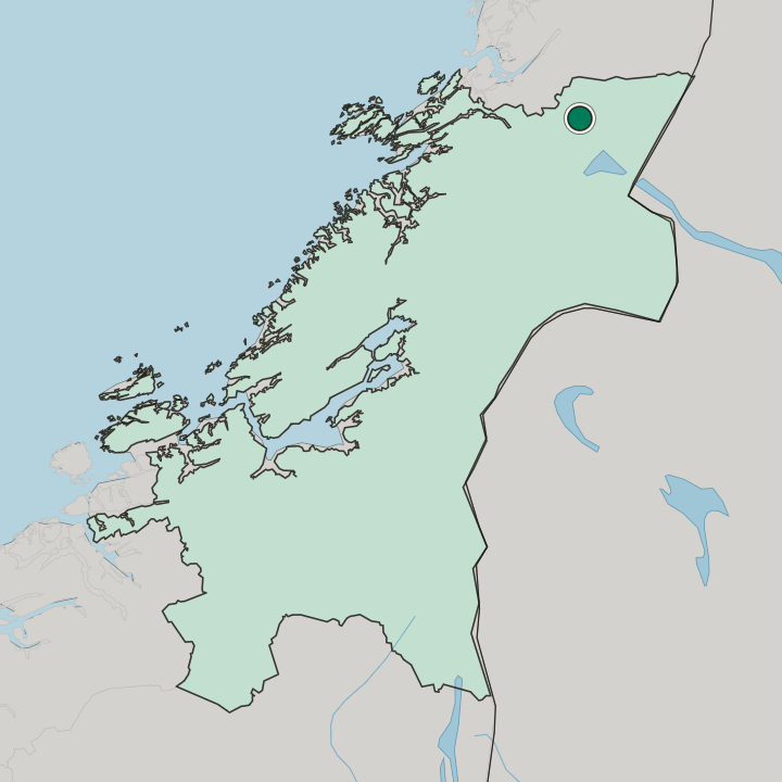 Map showing Namsskogan — In Trøndelag