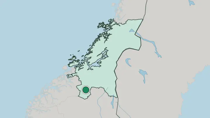 Map of Oppdal in Norway