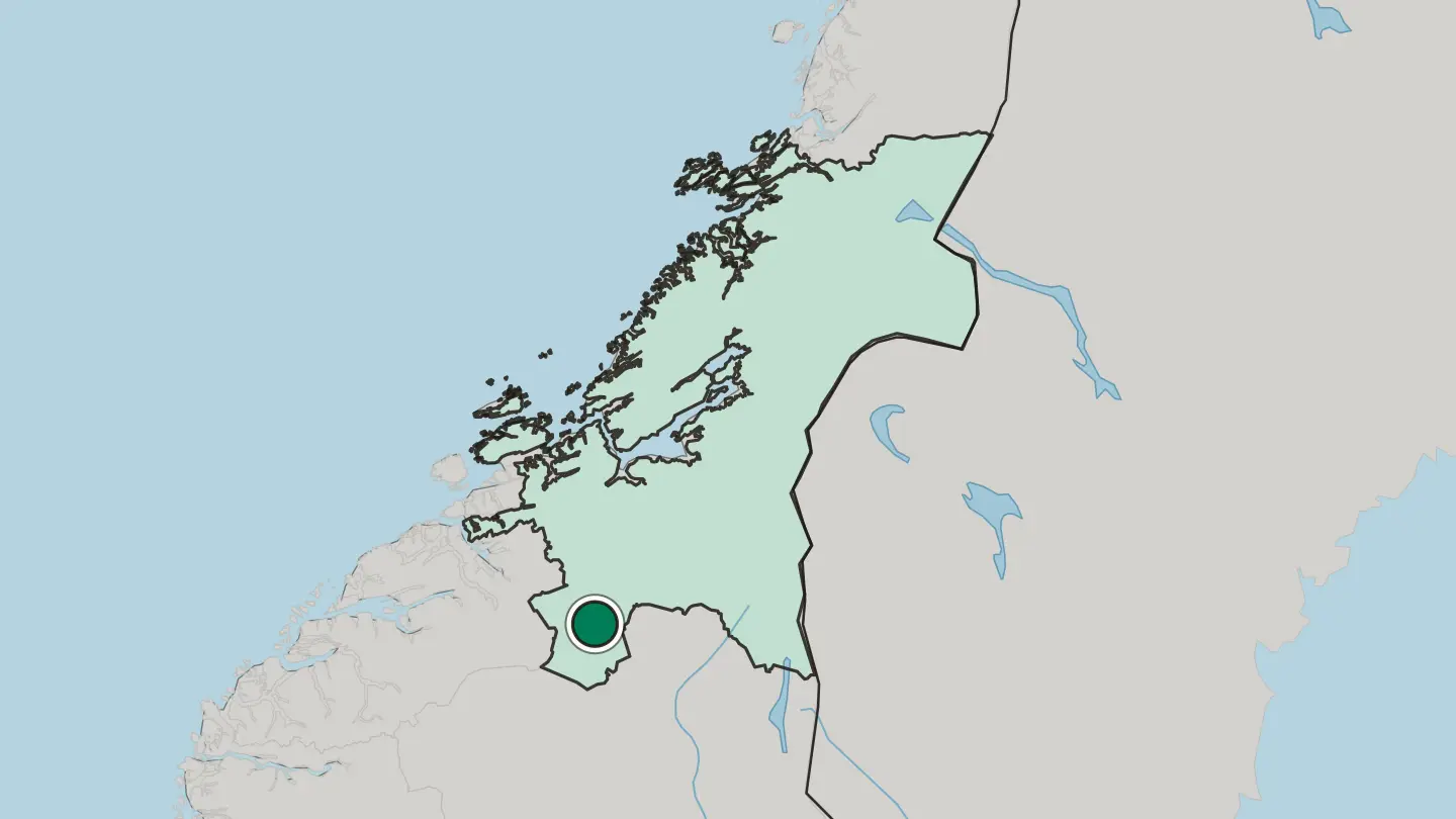Map of Oppdal in Norway