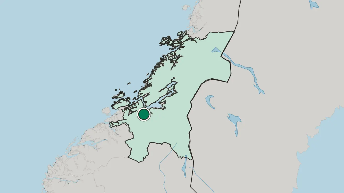 Map of Orkanger in Norway