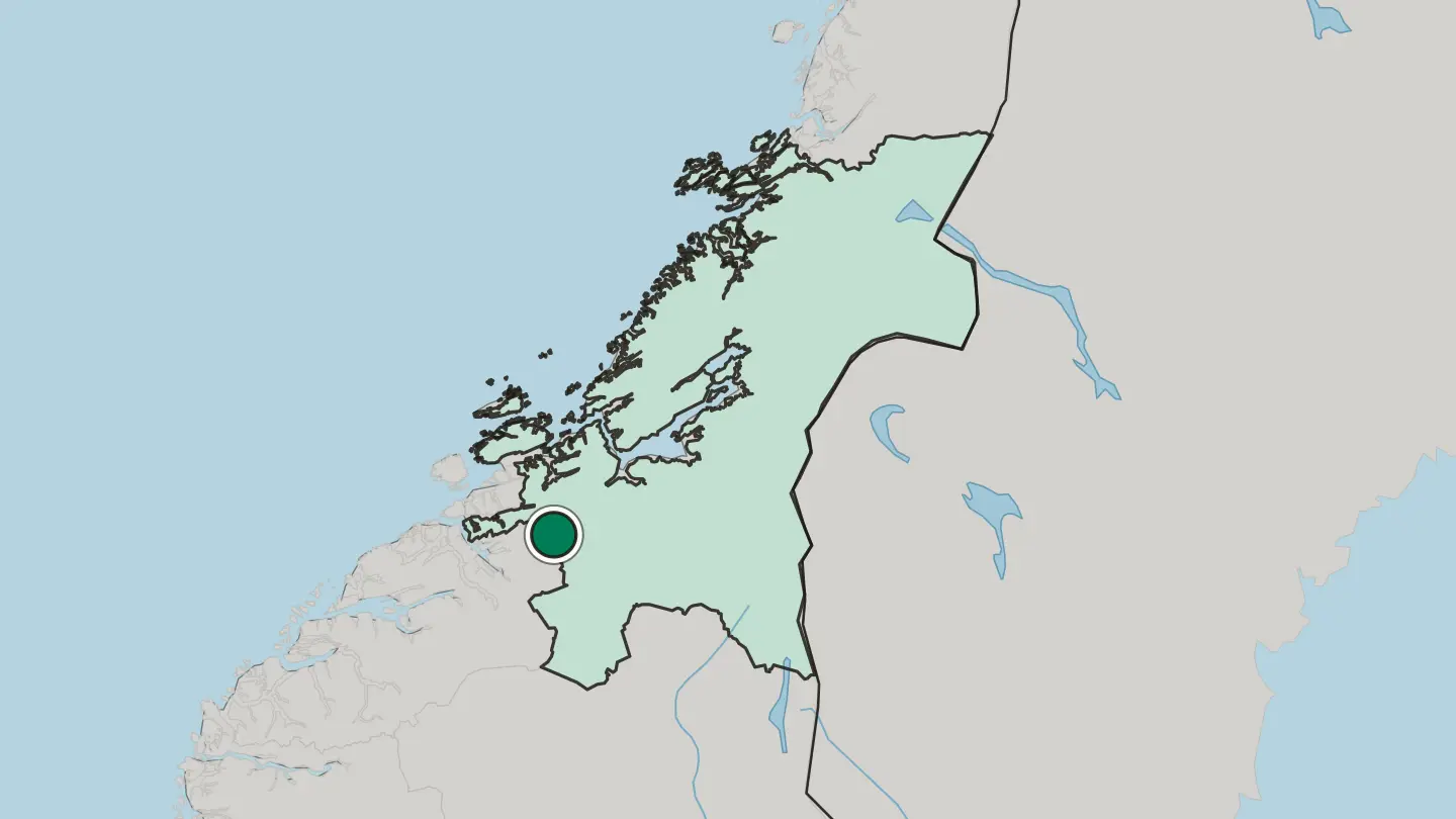 Map of Rindal in Norway