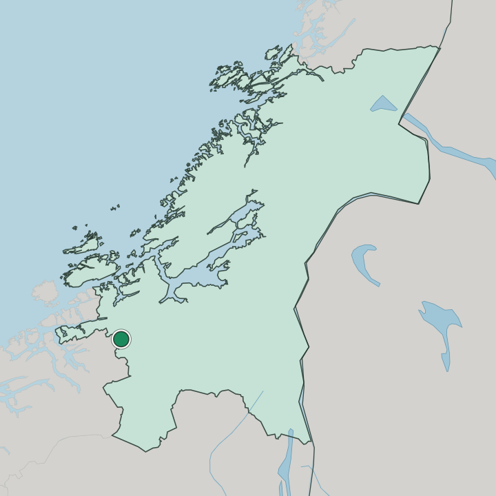 Map showing Rindal — In Trøndelag