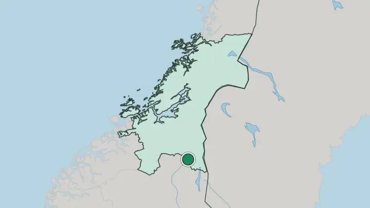 Map of Røros in Norway