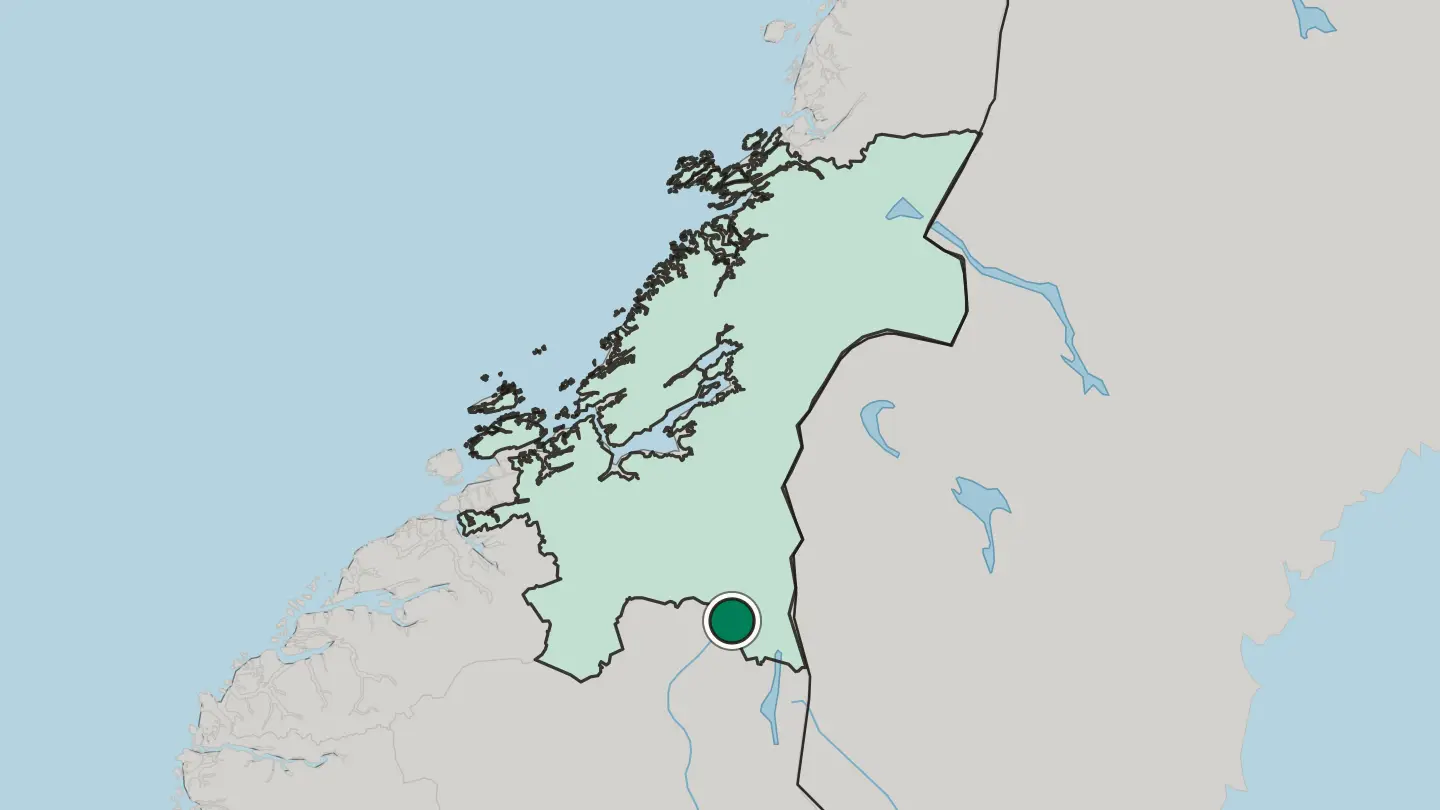 Map of Røros in Norway