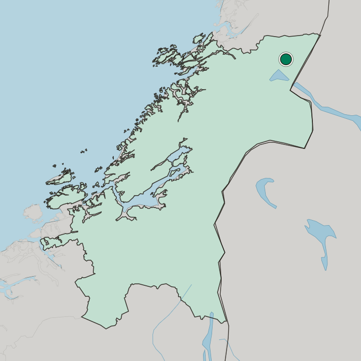 Map showing Røyrvik — In Trøndelag
