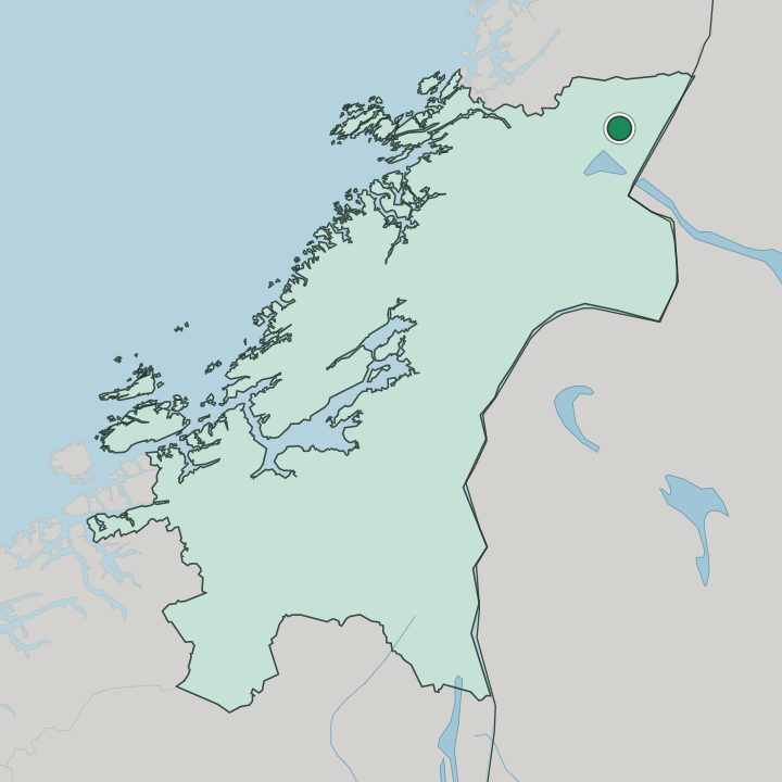 Map showing Røyrvik — In Trøndelag