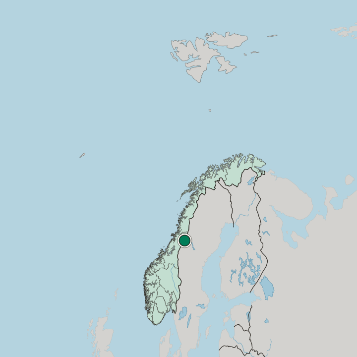 Map showing Sandvika — In Norway