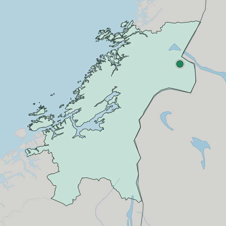 Map showing Sandvika — In Trøndelag
