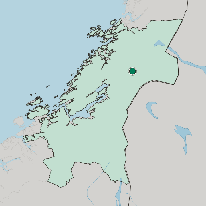 Map showing Snåase — In Trøndelag