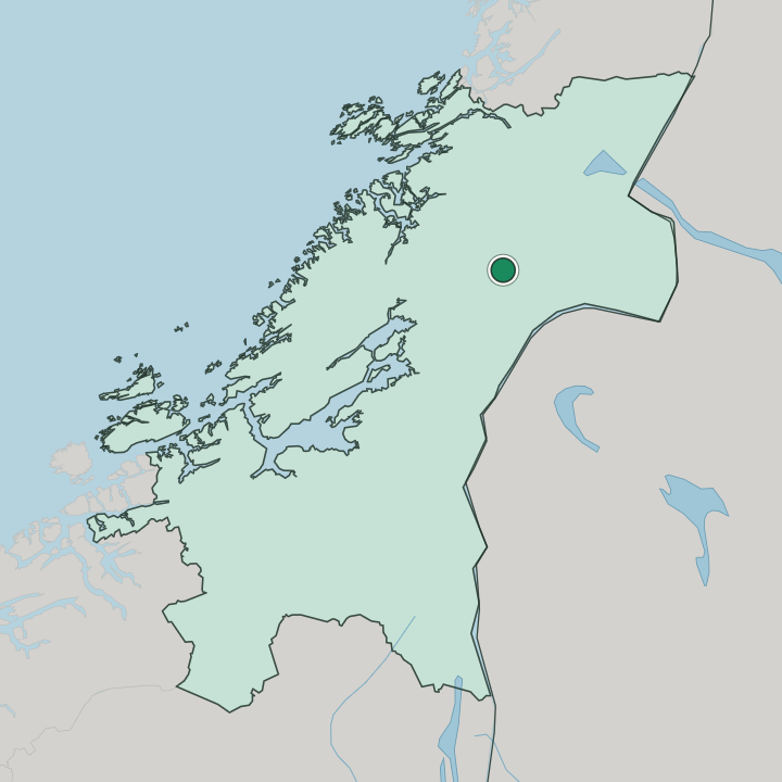 Map showing Snåase — In Trøndelag