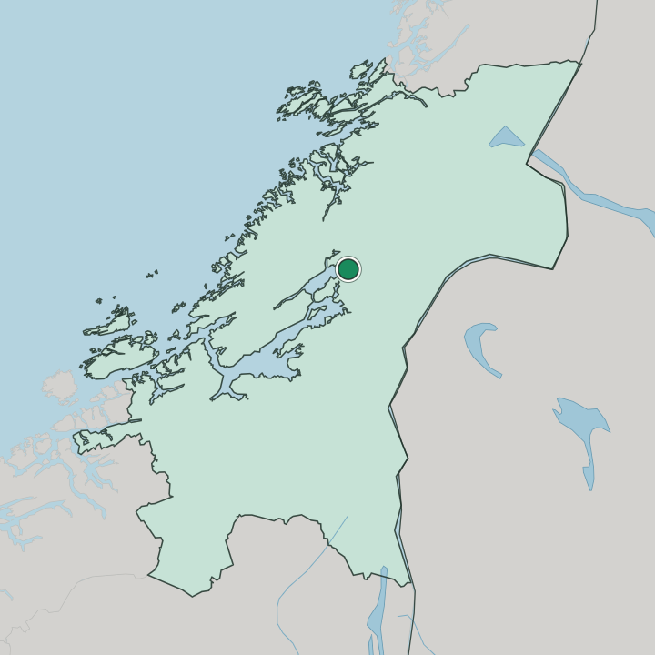 Map showing Steinkjer — In Trøndelag