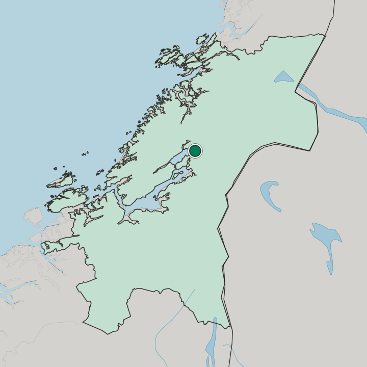 Map showing Steinkjer — In Trøndelag