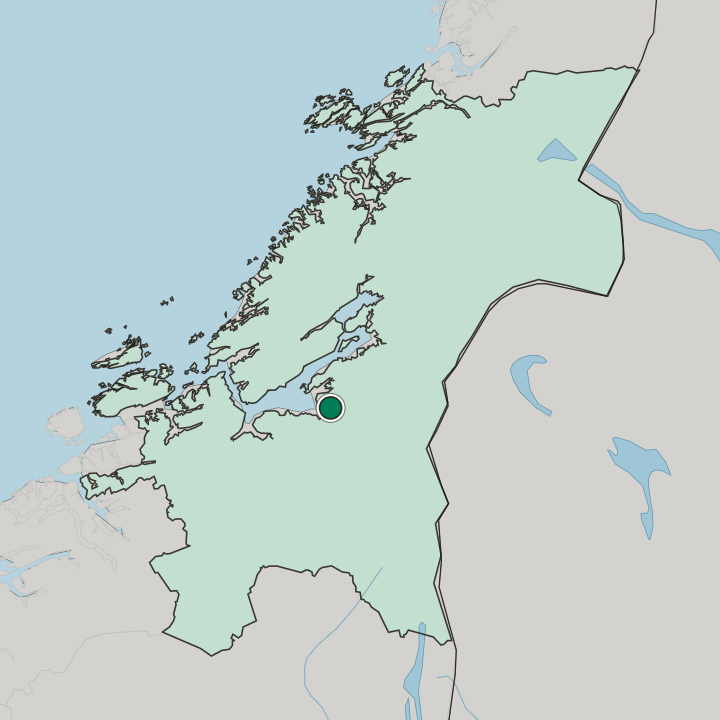 Map showing Stjørdal — In Trøndelag