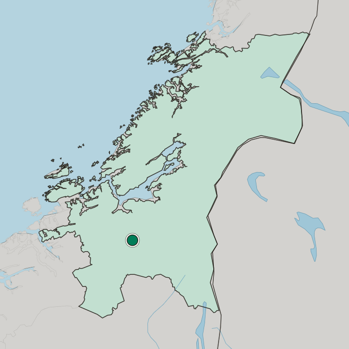 Map showing Støren — In Trøndelag