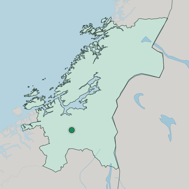 Map showing Støren — In Trøndelag