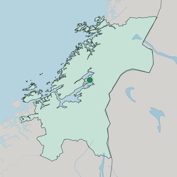 Map showing Straumen — In Trøndelag