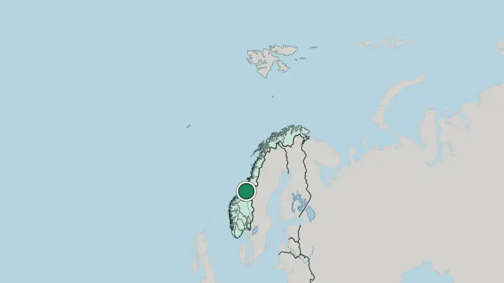 Map of Trondheim in Norway