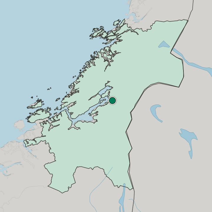 Map showing Verdal — In Trøndelag